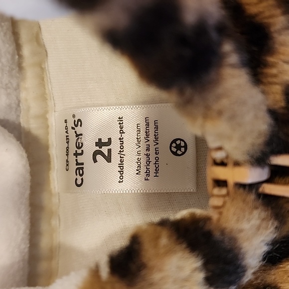 Carter's Toddler Faux Fur Vest With Hoodie Ears, 2T - Picture 4 of 6